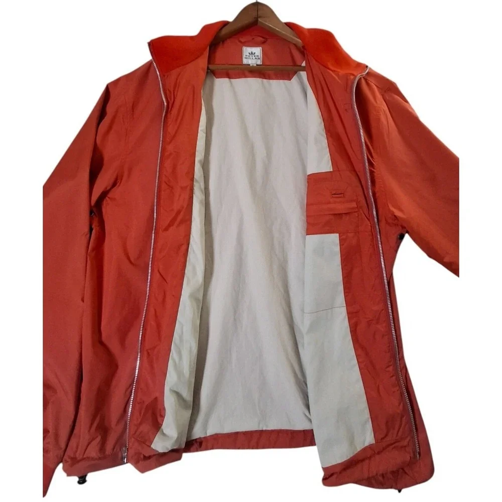Peter Millar Hyperlight Gust Windbreaker Men's XL Orange Jacket Vented Golf